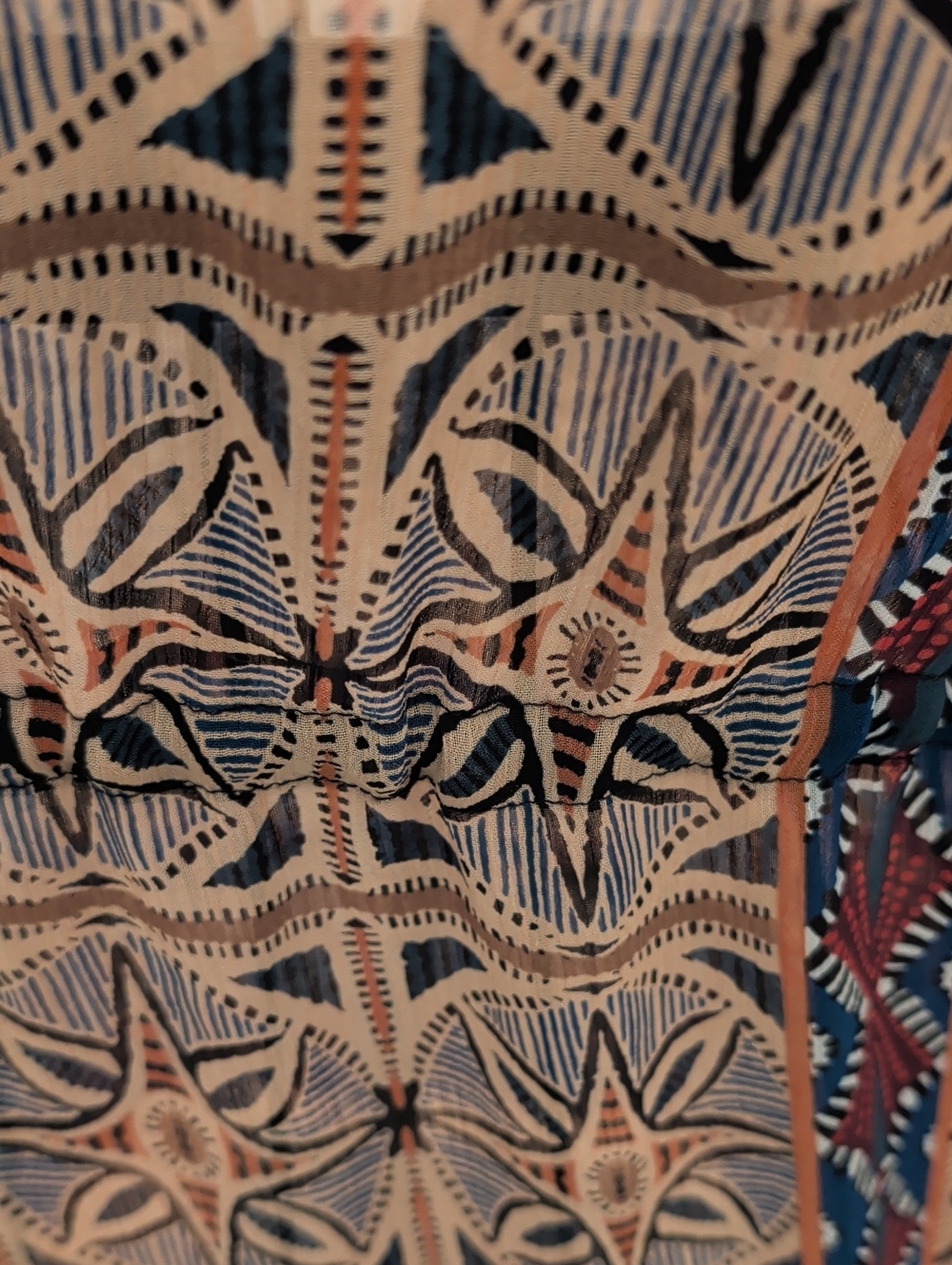Bohemian Printed Sheer V-Neck Coverup - Picture 6 of 7